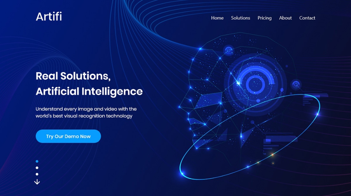artificial intelligence website Bulan 1 Artificial intelligence Web Layout Design :: Behance